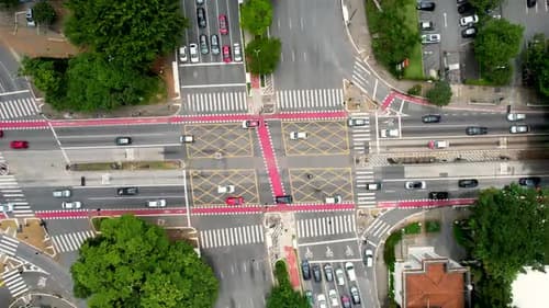 Avenida Brasil, com o canteiro central arborizado